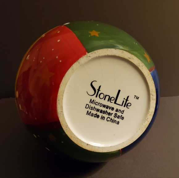 Colorful Handpainted Ceramic StoneLite Pitcher - Picture 4 of 4